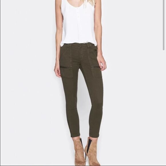 Joie Park Skinny Zippered Utility Pants Green 0 - Picture 1 of 16